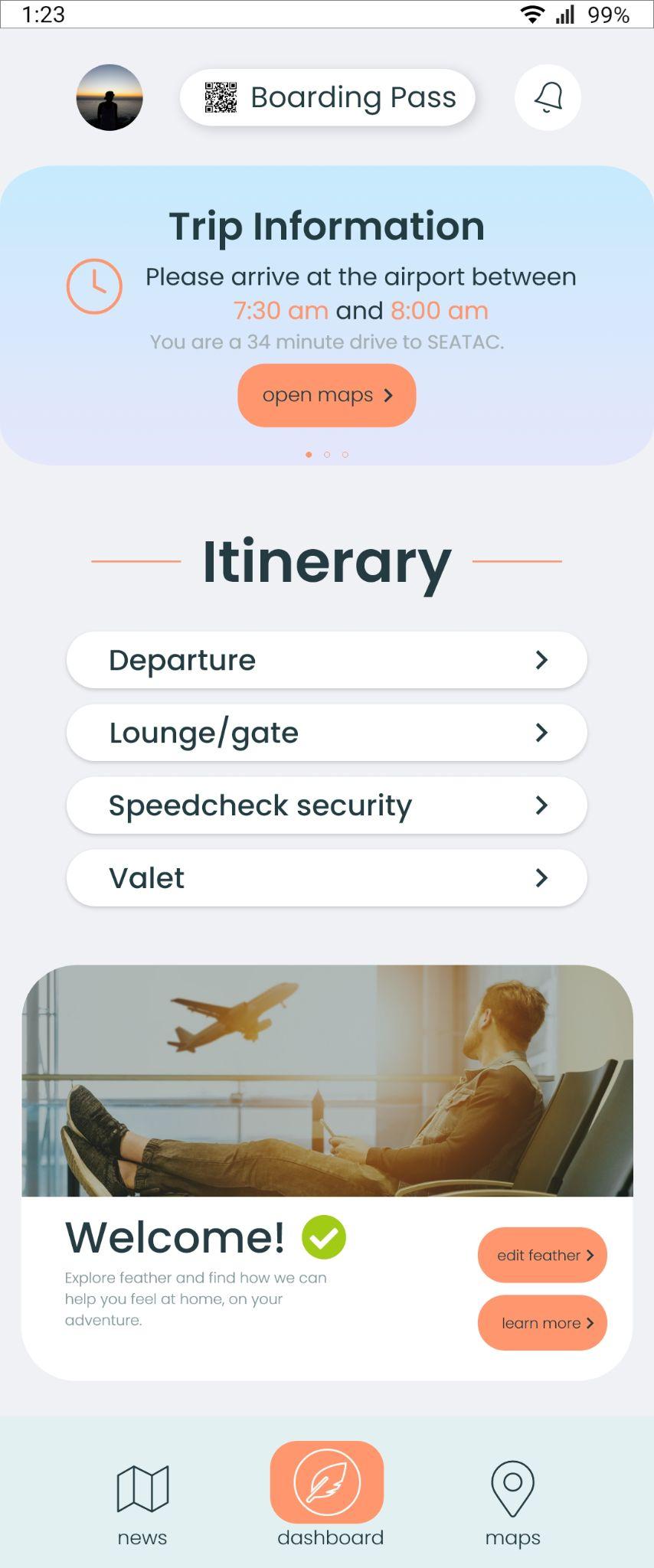 Feather — the calmer airport